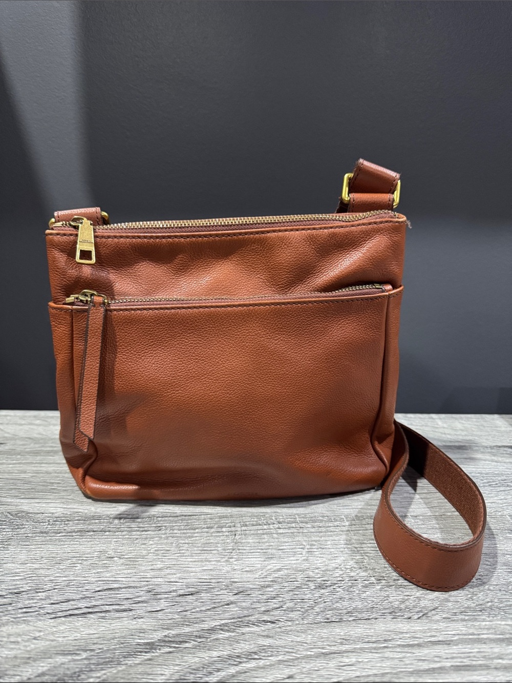Fossil | Woman’s Natural Brown Cow Hide Leather Crossbody Purse